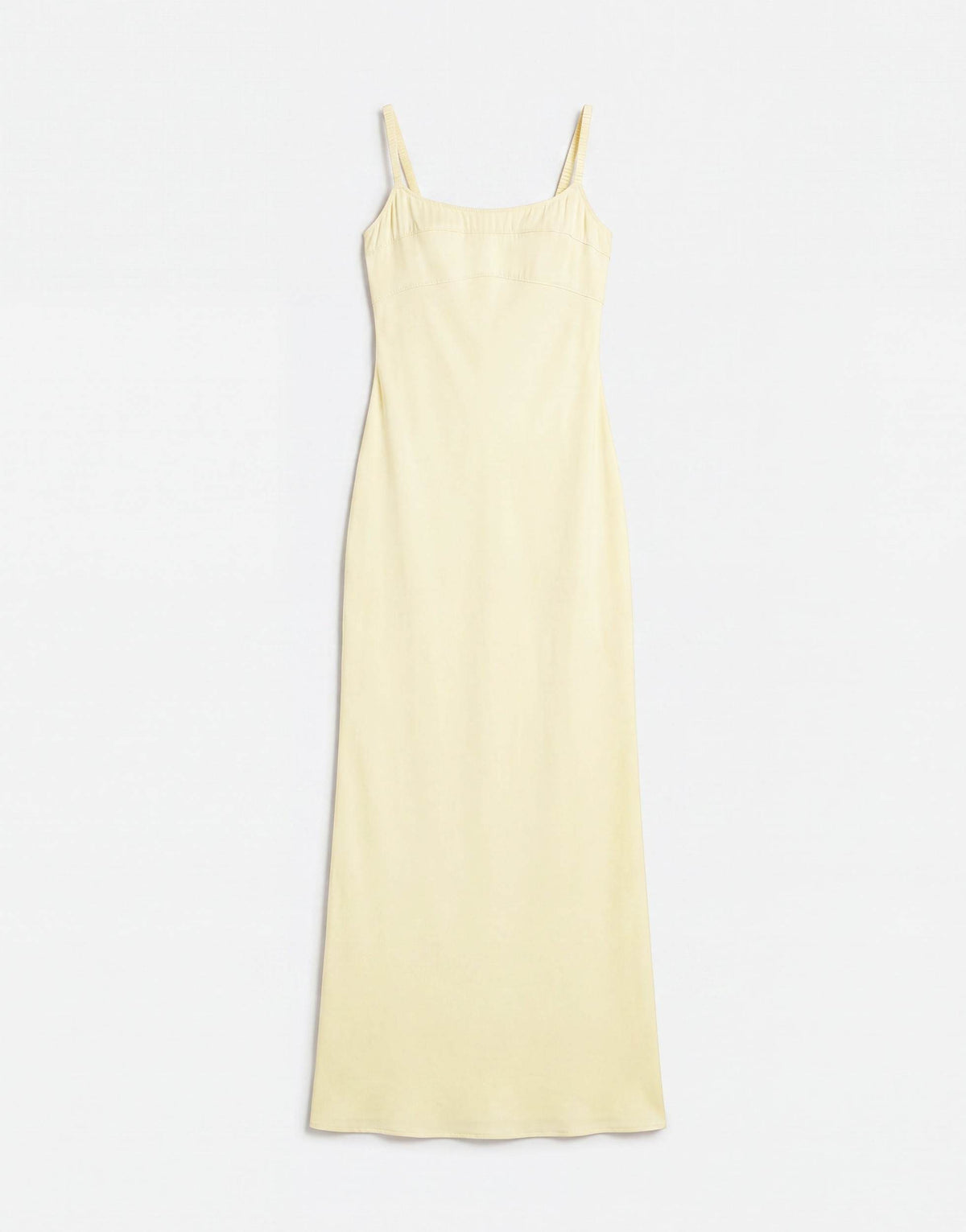 Topshop seam detail strappy satin maxi dress in yellow
