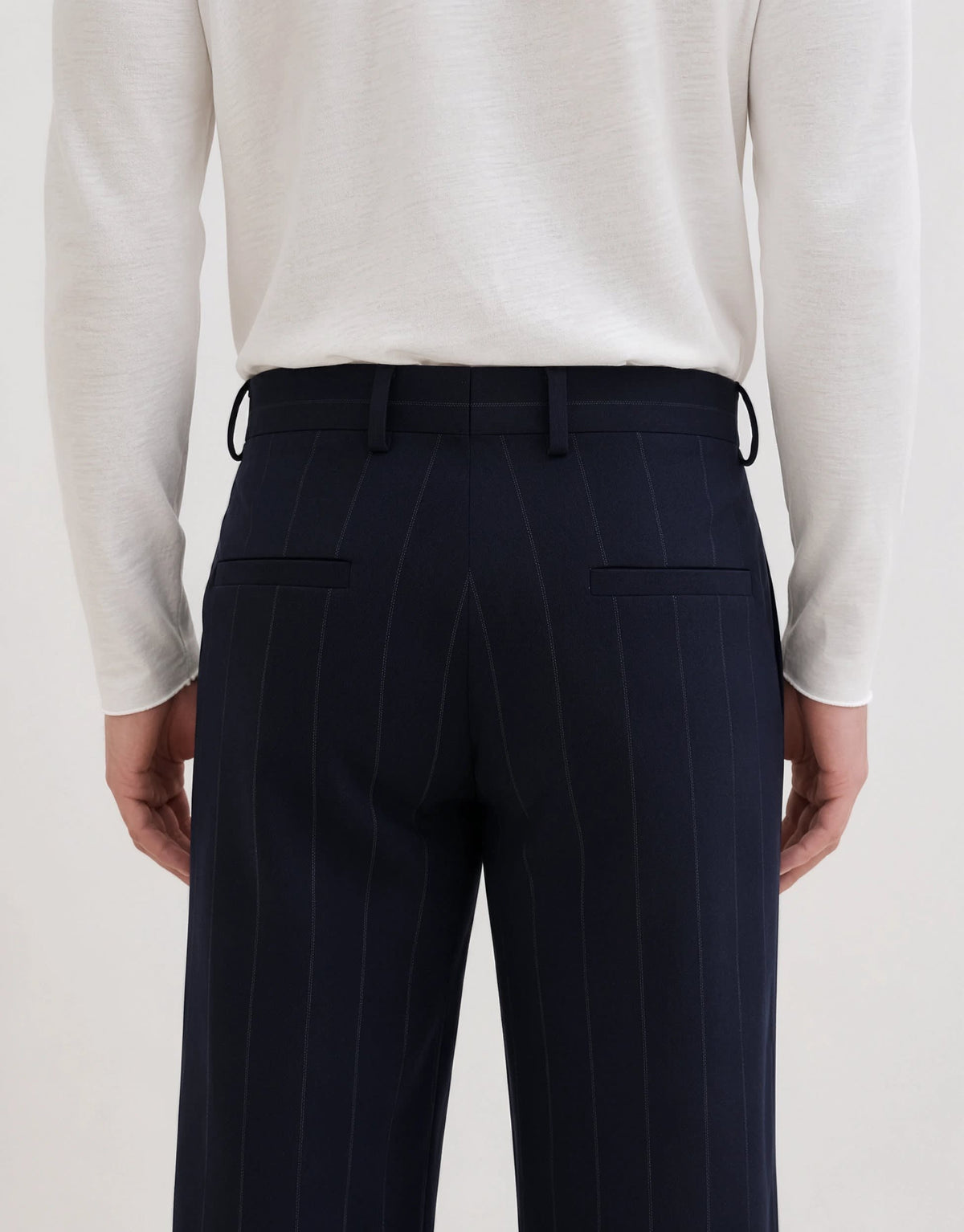 Topman relaxed fit pinstripe trousers in navy