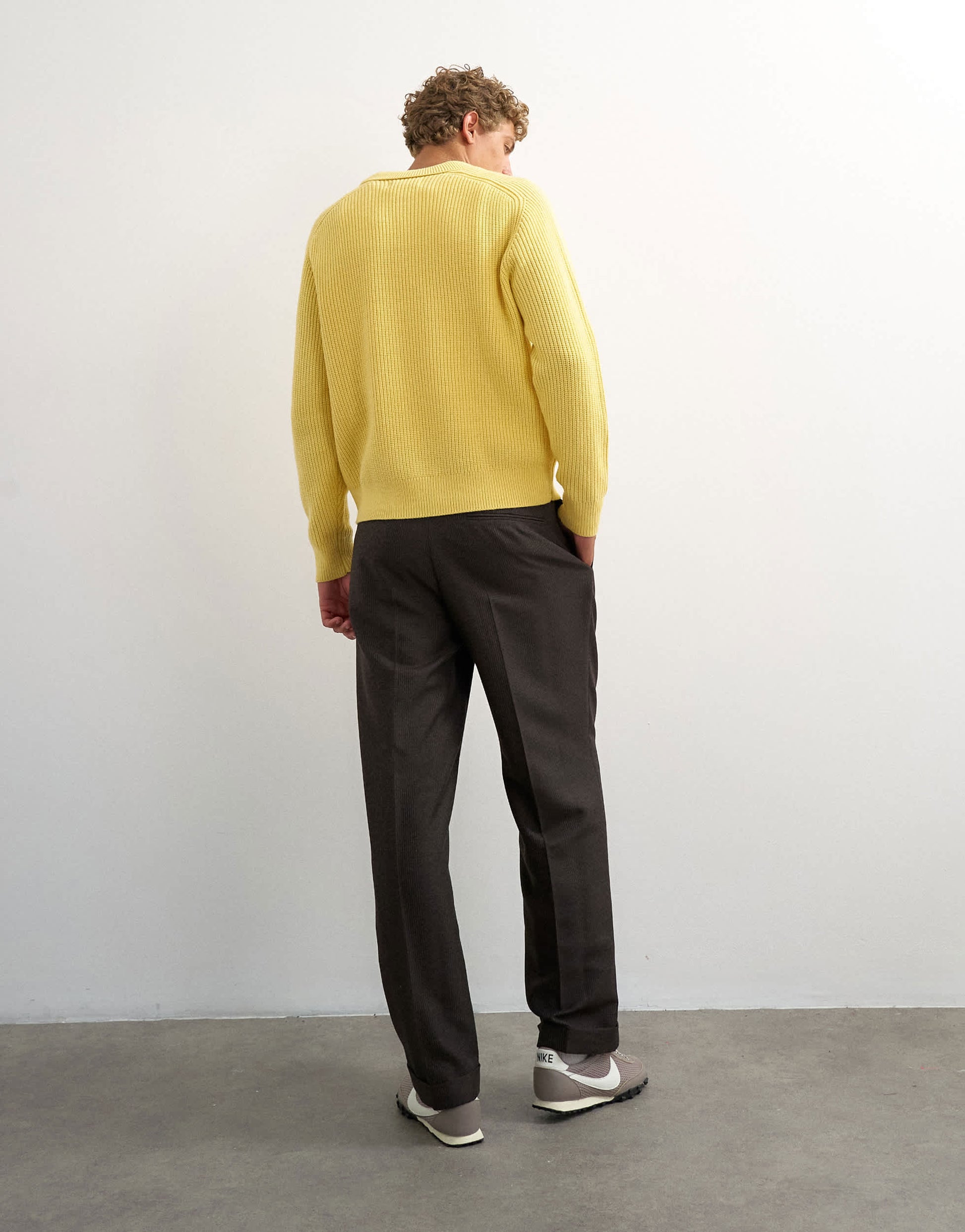 Topman wide leg micro check trouser with pleats in brown