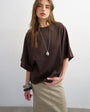 Topshop batwing t-shirt in dark chocolate