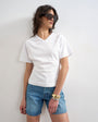 Topshop v-neck cinch tee in white