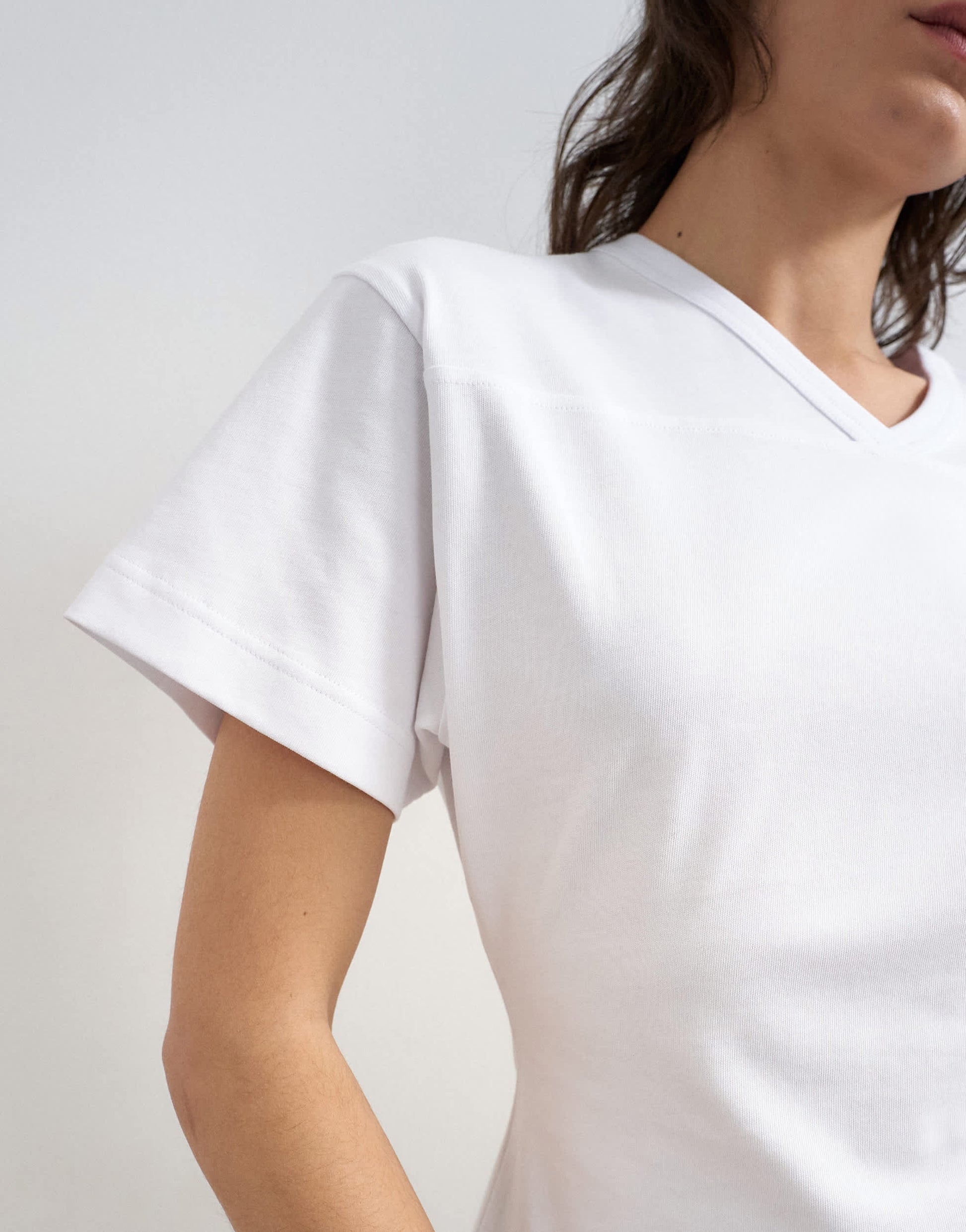 Topshop v-neck cinch tee in white