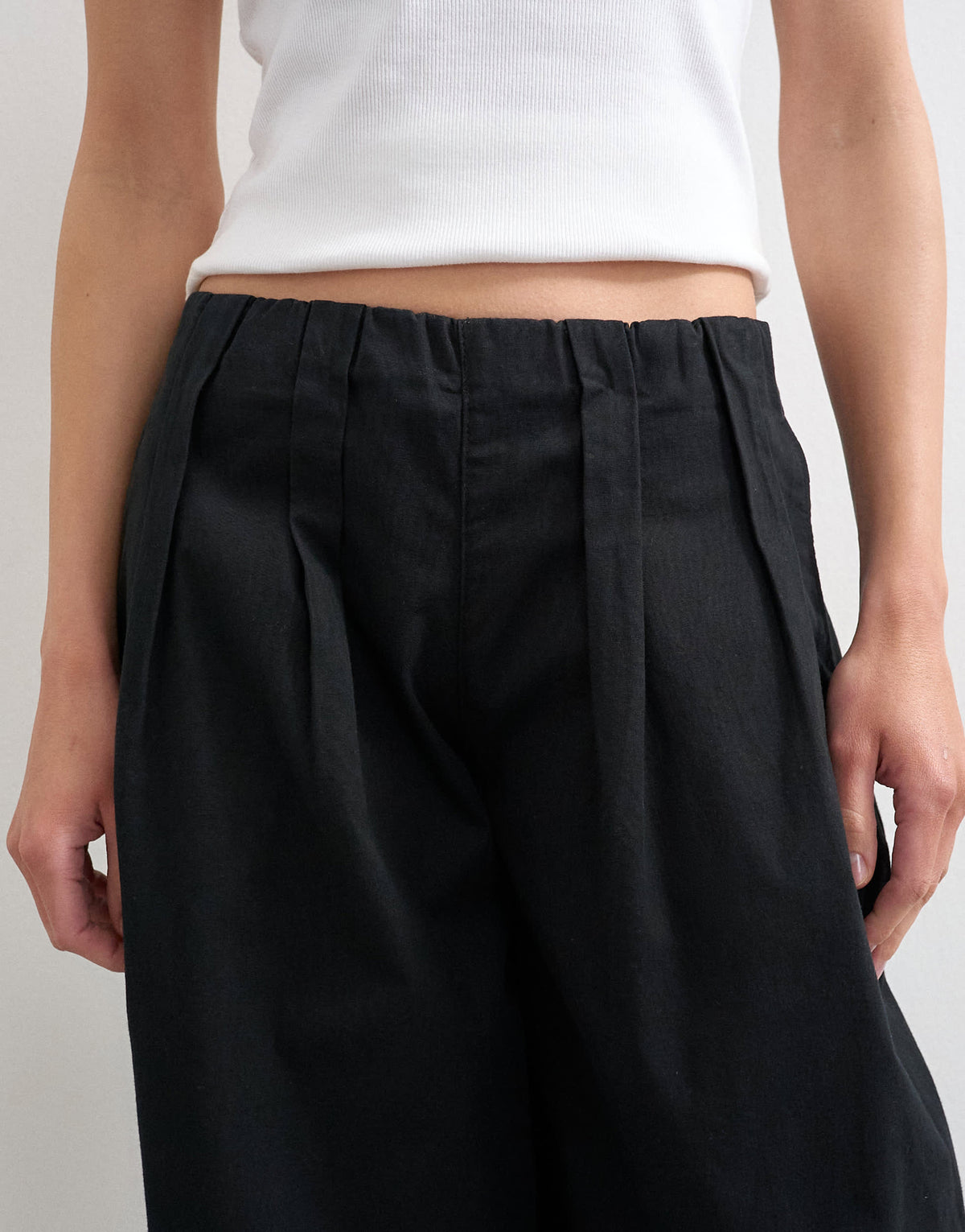 Topshop poplin balloon trouser in black