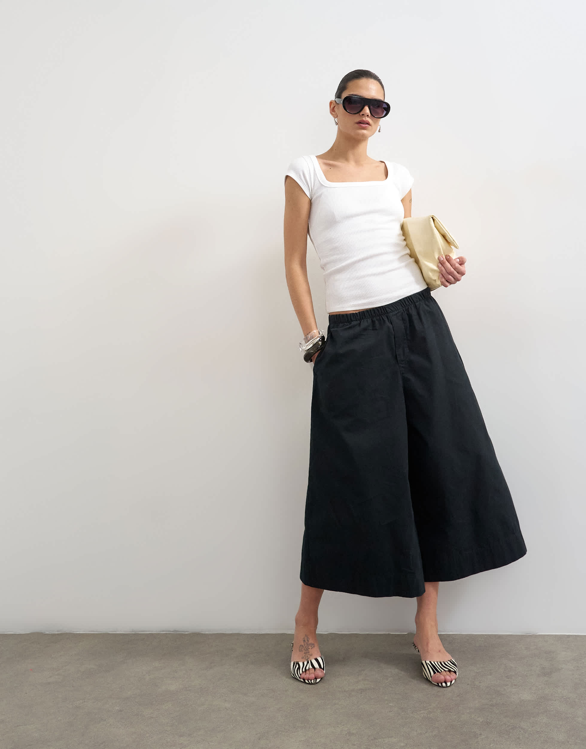 Topshop A line culotte in black