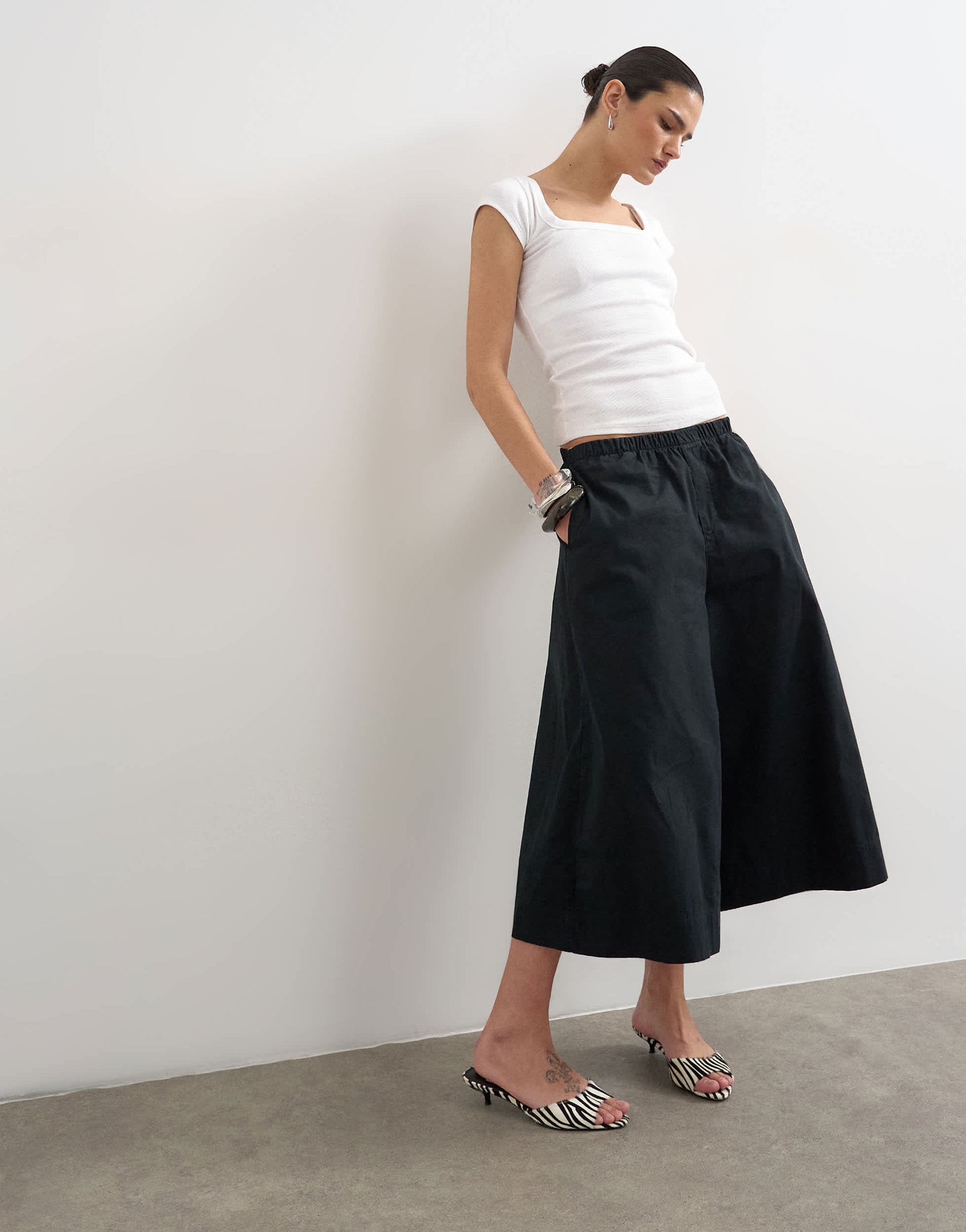 Topshop A line culotte in black