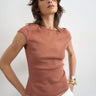Topshop boat neck vest in pecan