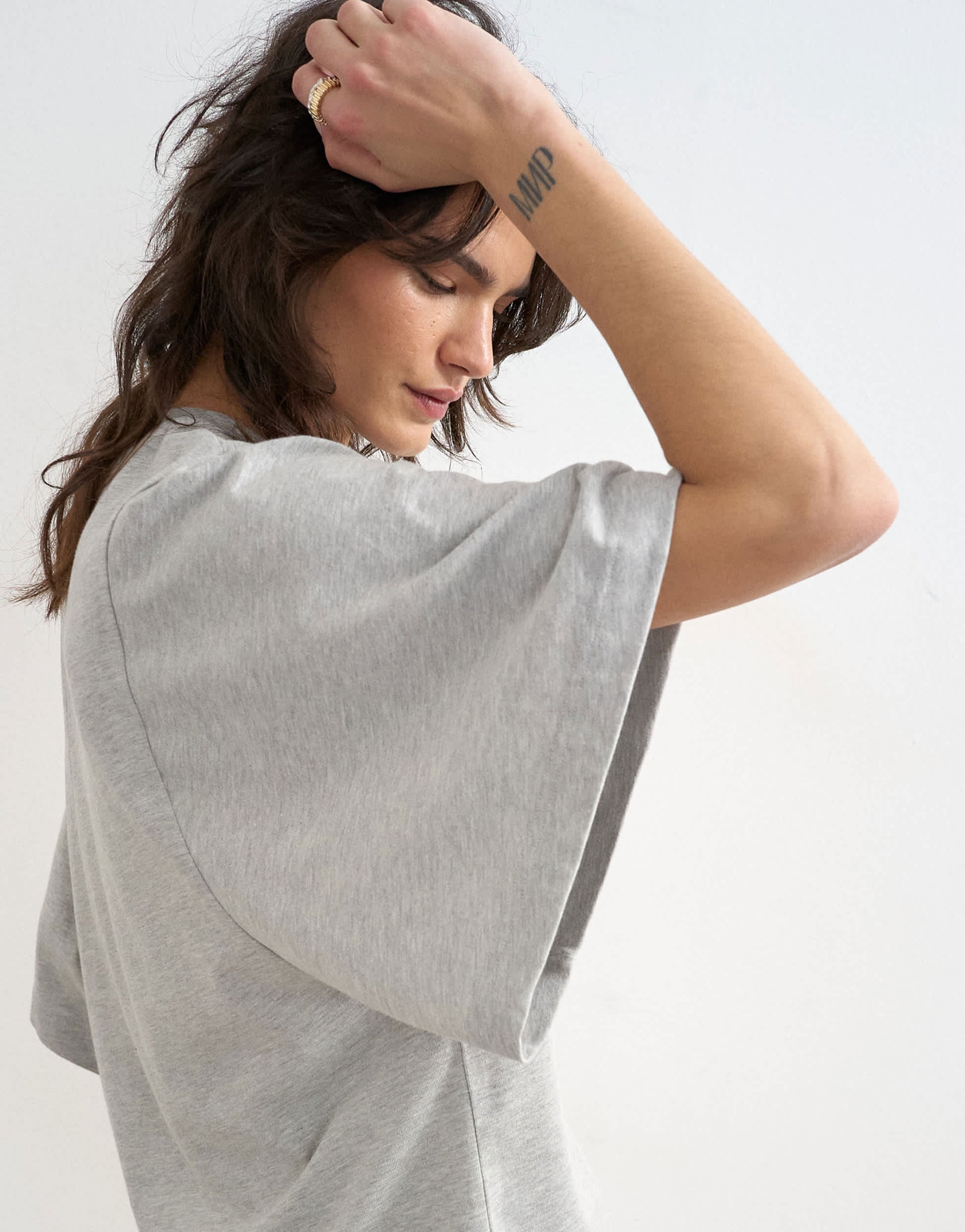 Topshop batwing t-shirt in grey marl