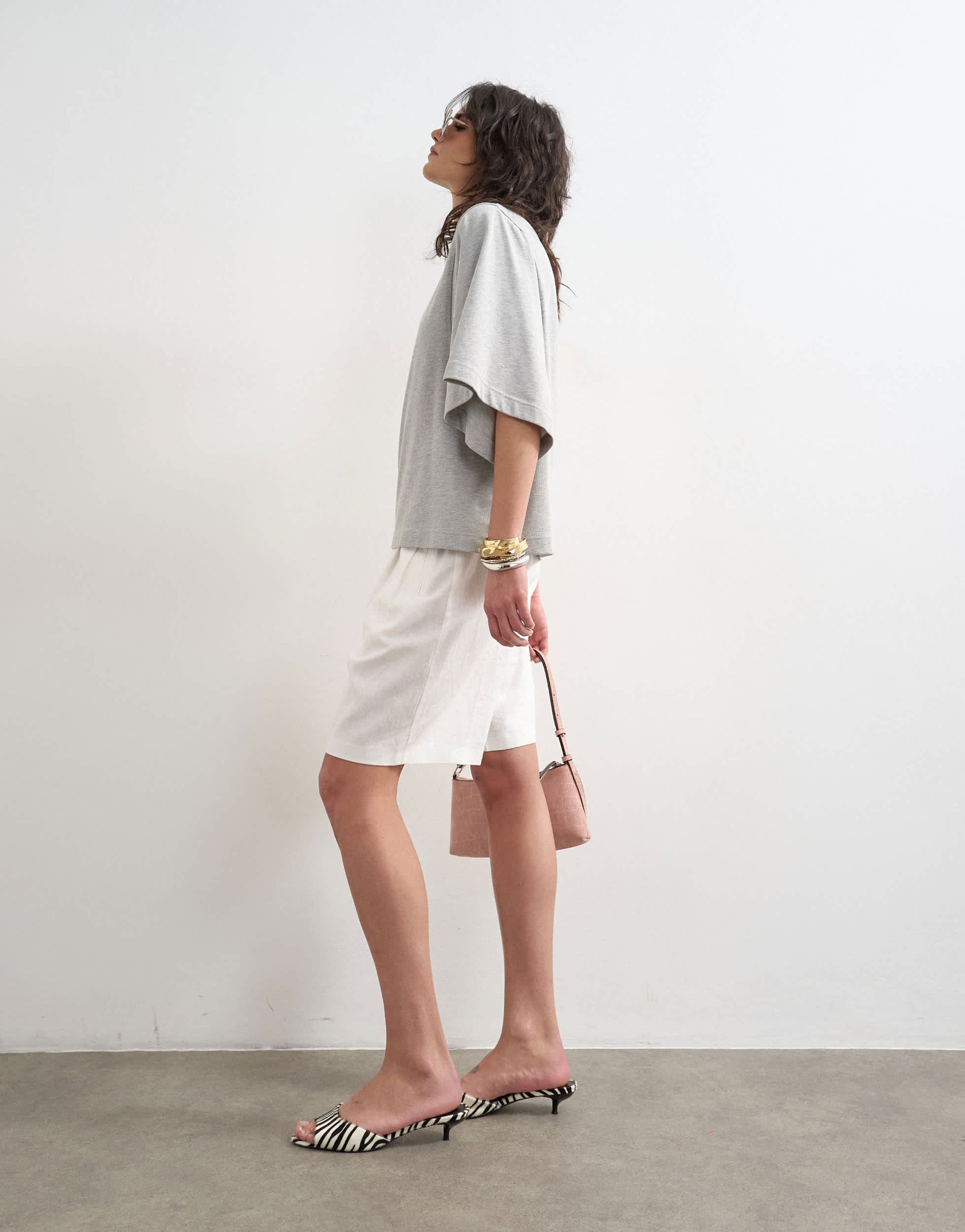Topshop batwing t-shirt in grey marl