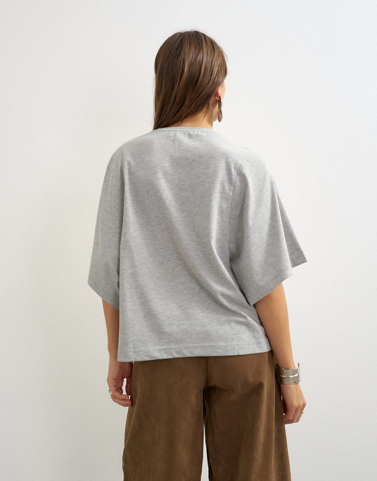Topshop batwing t-shirt in grey marl