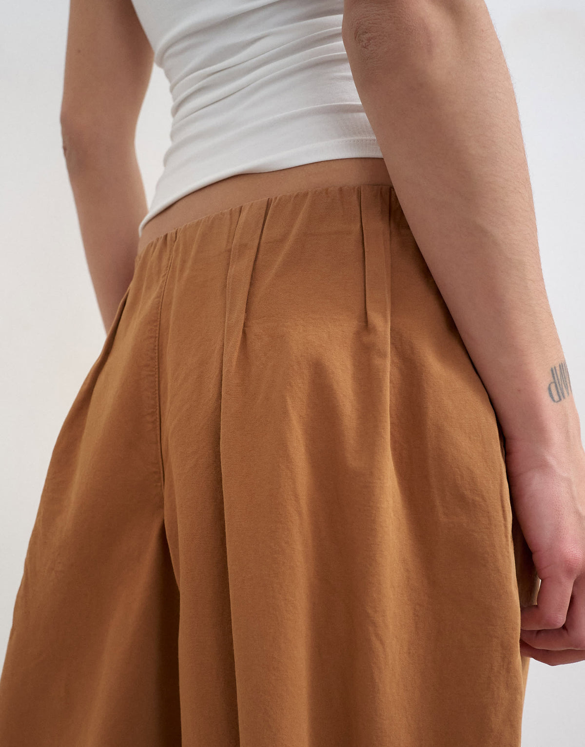 Topshop poplin balloon trouser in tan