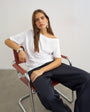 Topshop fallen shoulder t-shirt in white