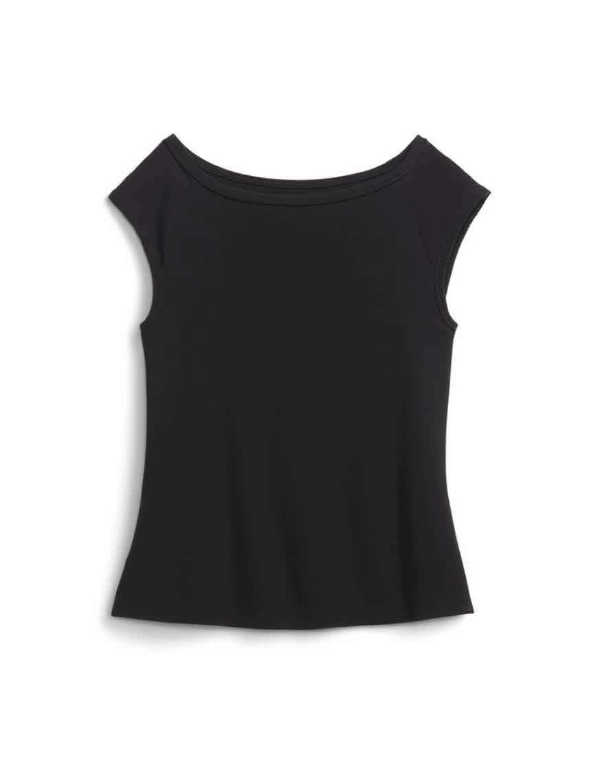 Topshop 90's boat neck vest in black