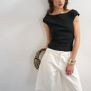 Topshop 90's boat neck vest in black