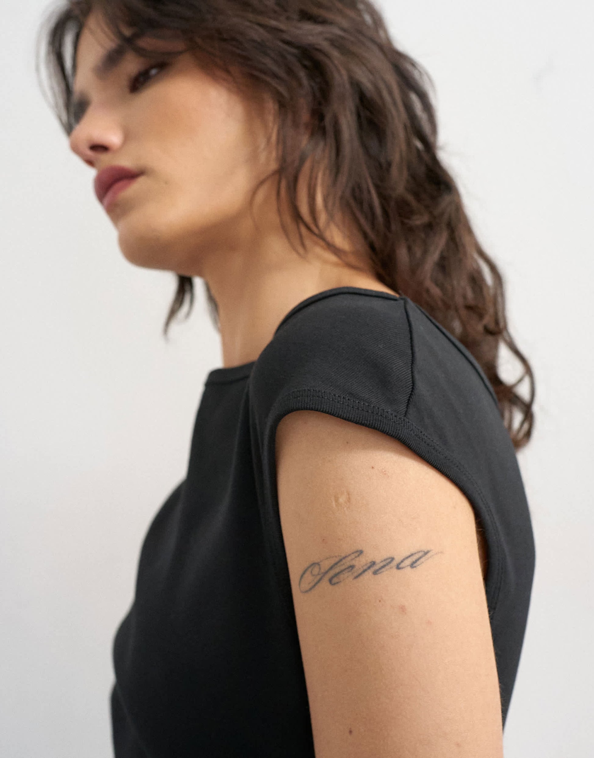Topshop 90's boat neck vest in black