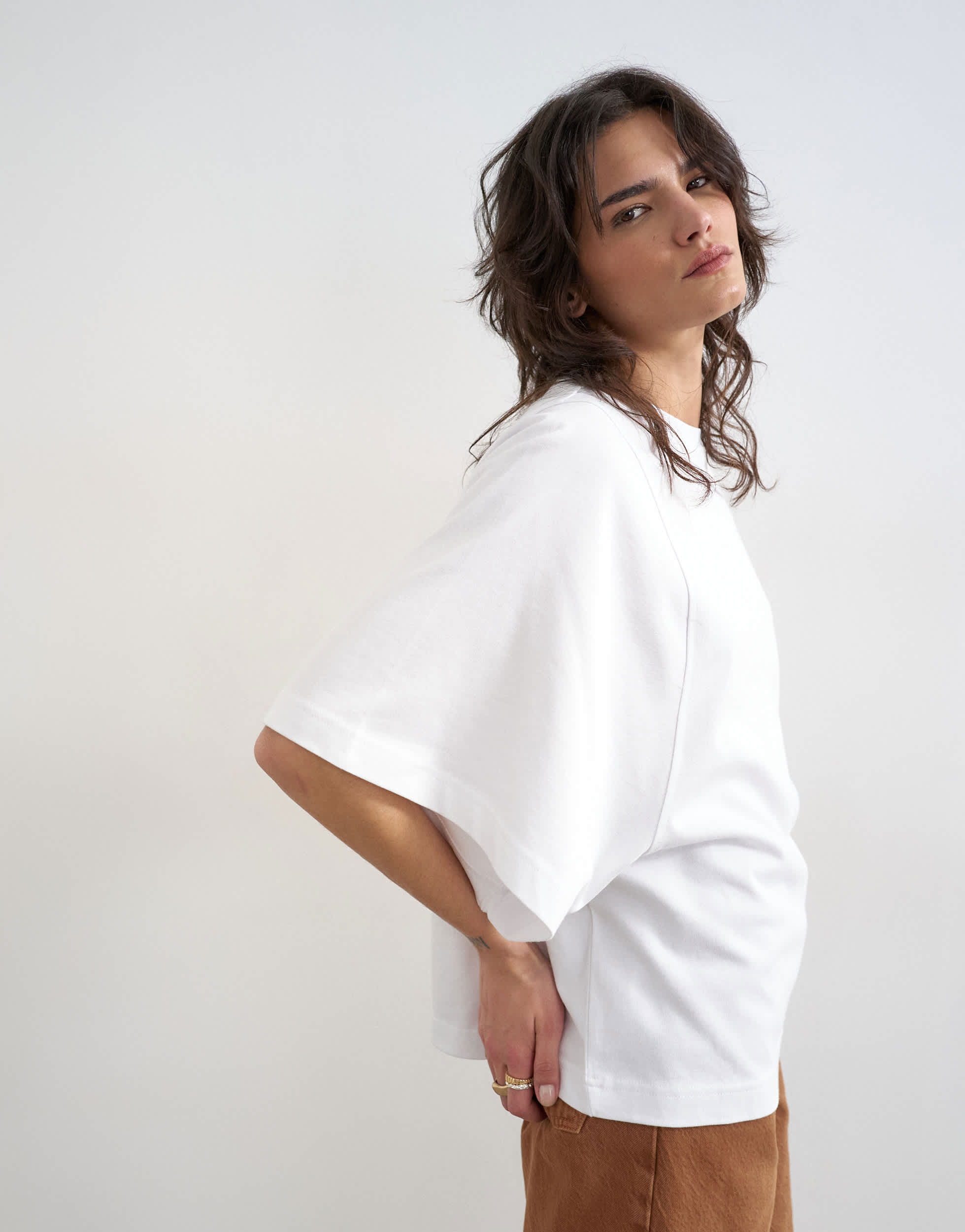 Topshop batwing t-shirt in white