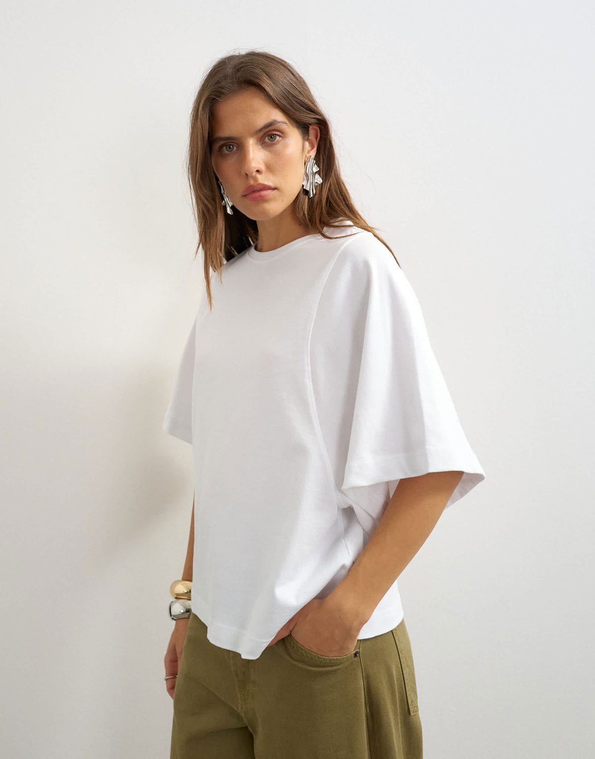 Topshop batwing t-shirt in white
