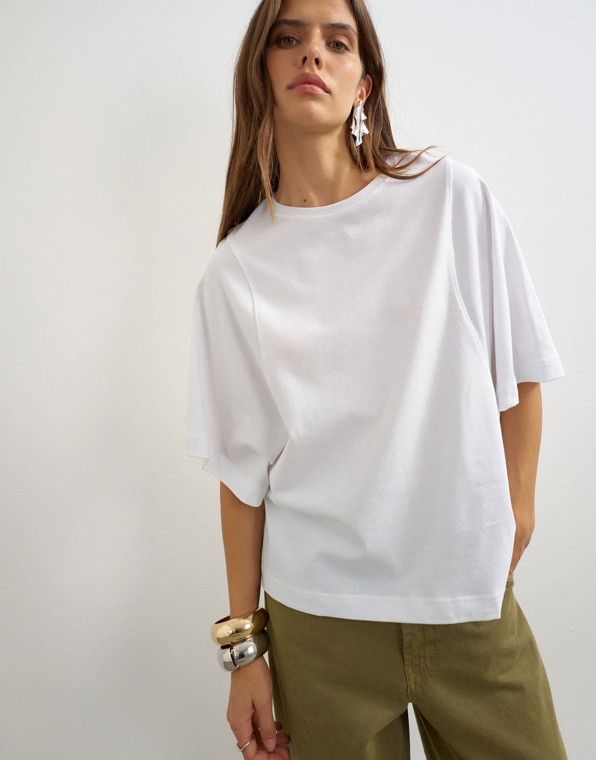 Topshop batwing t-shirt in white