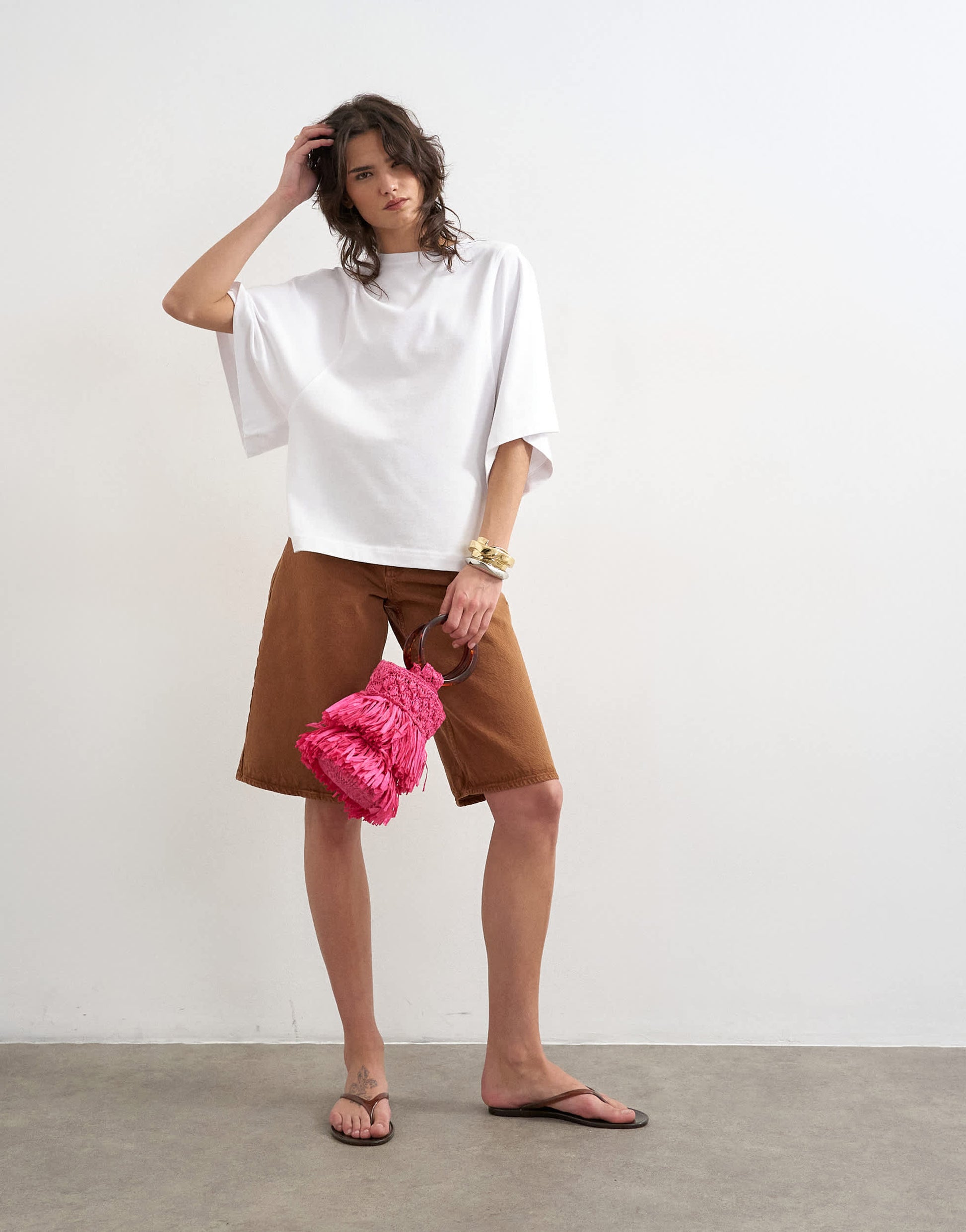 Topshop batwing t-shirt in white