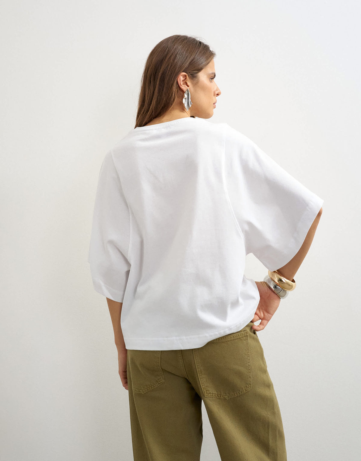 Topshop batwing t-shirt in white