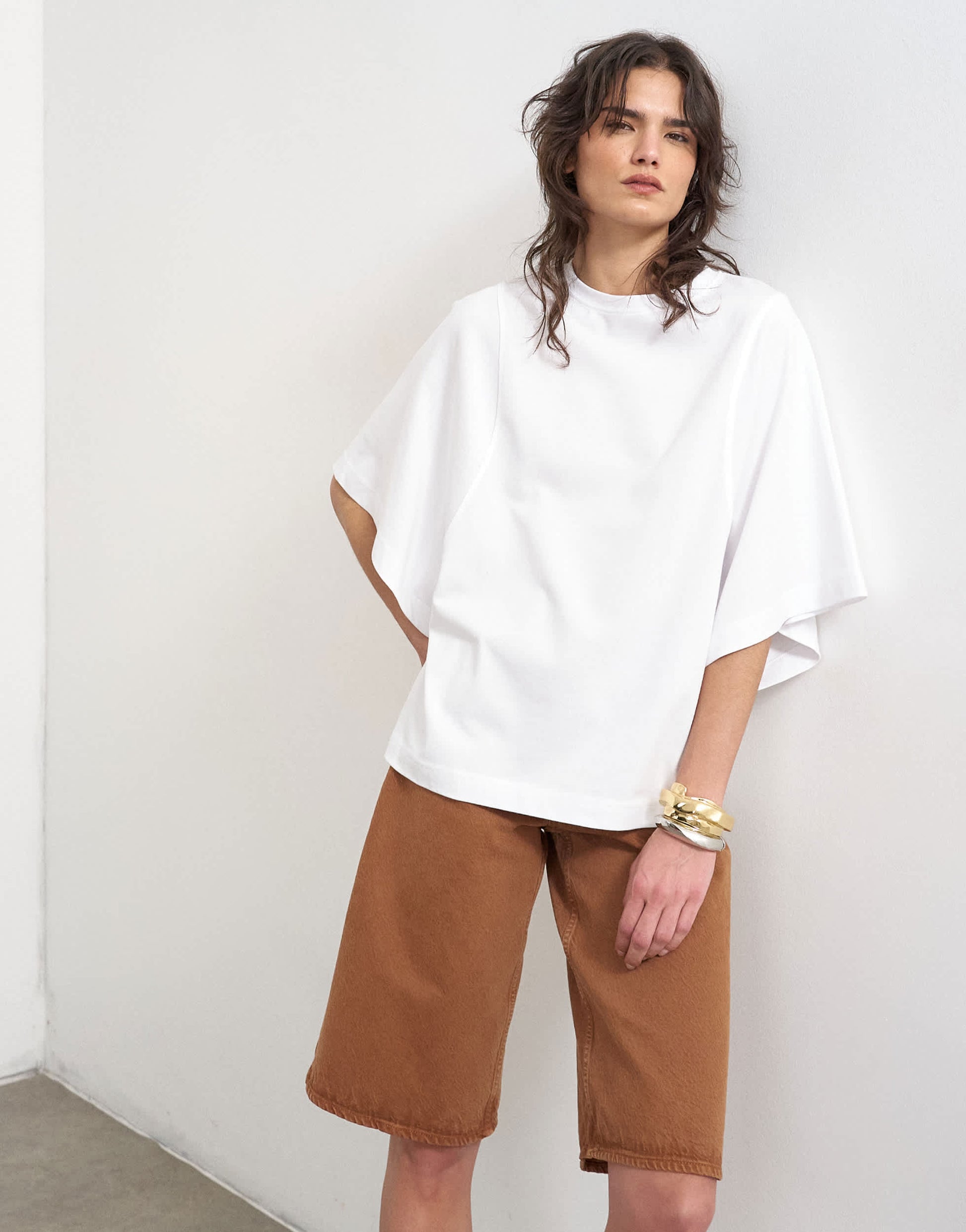 Topshop batwing t-shirt in white
