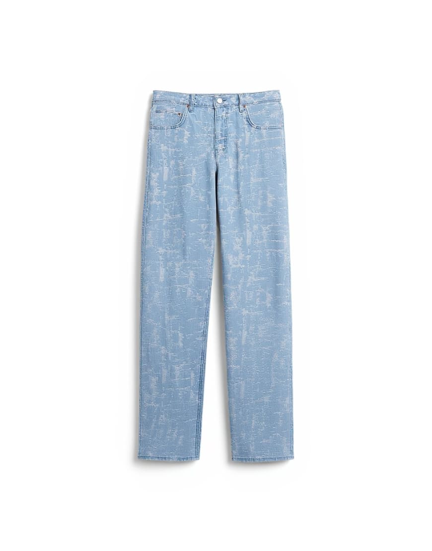 Topshop Barrel mid rise jean ultra-distressed bleach