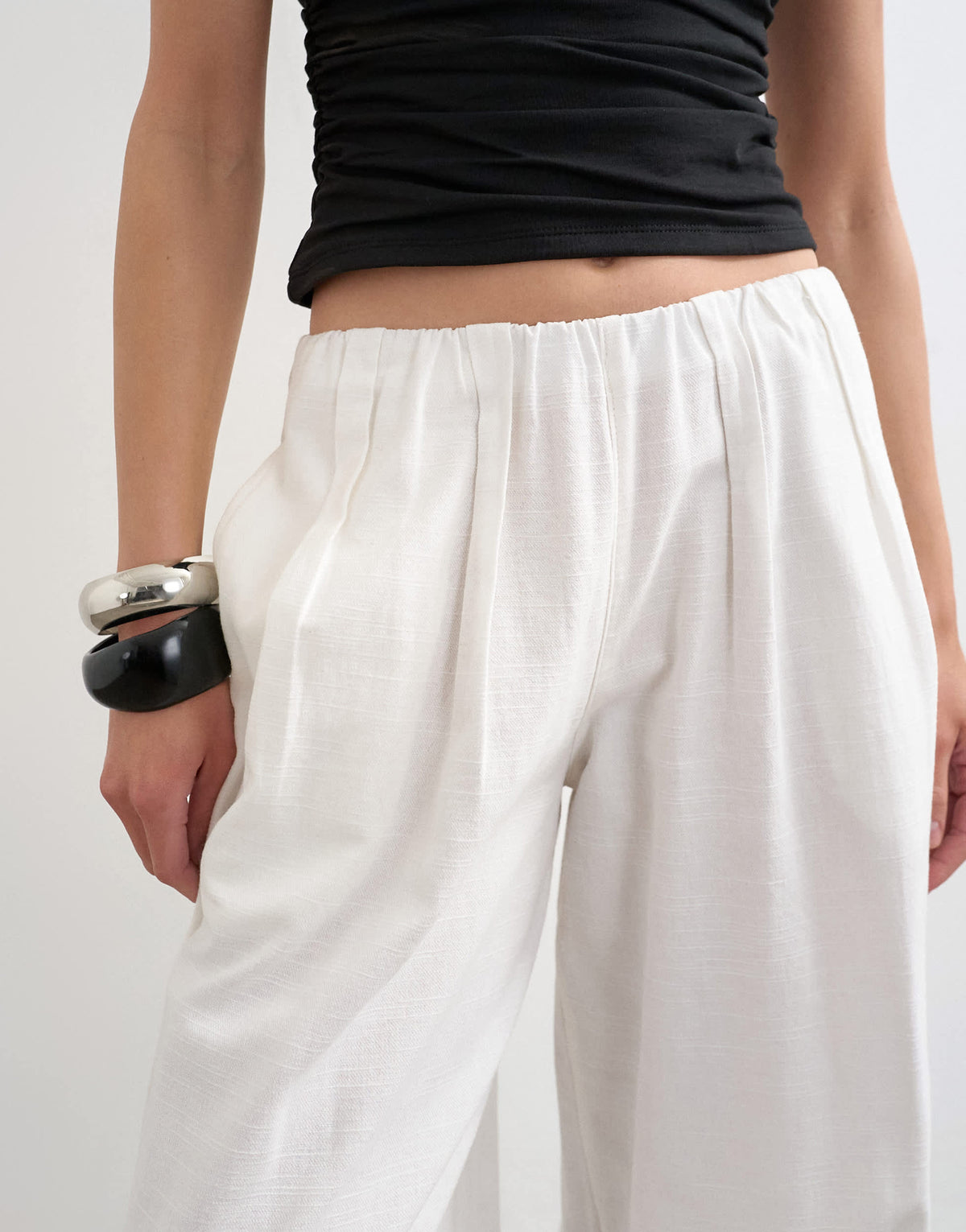 Topshop balloon trouser in white