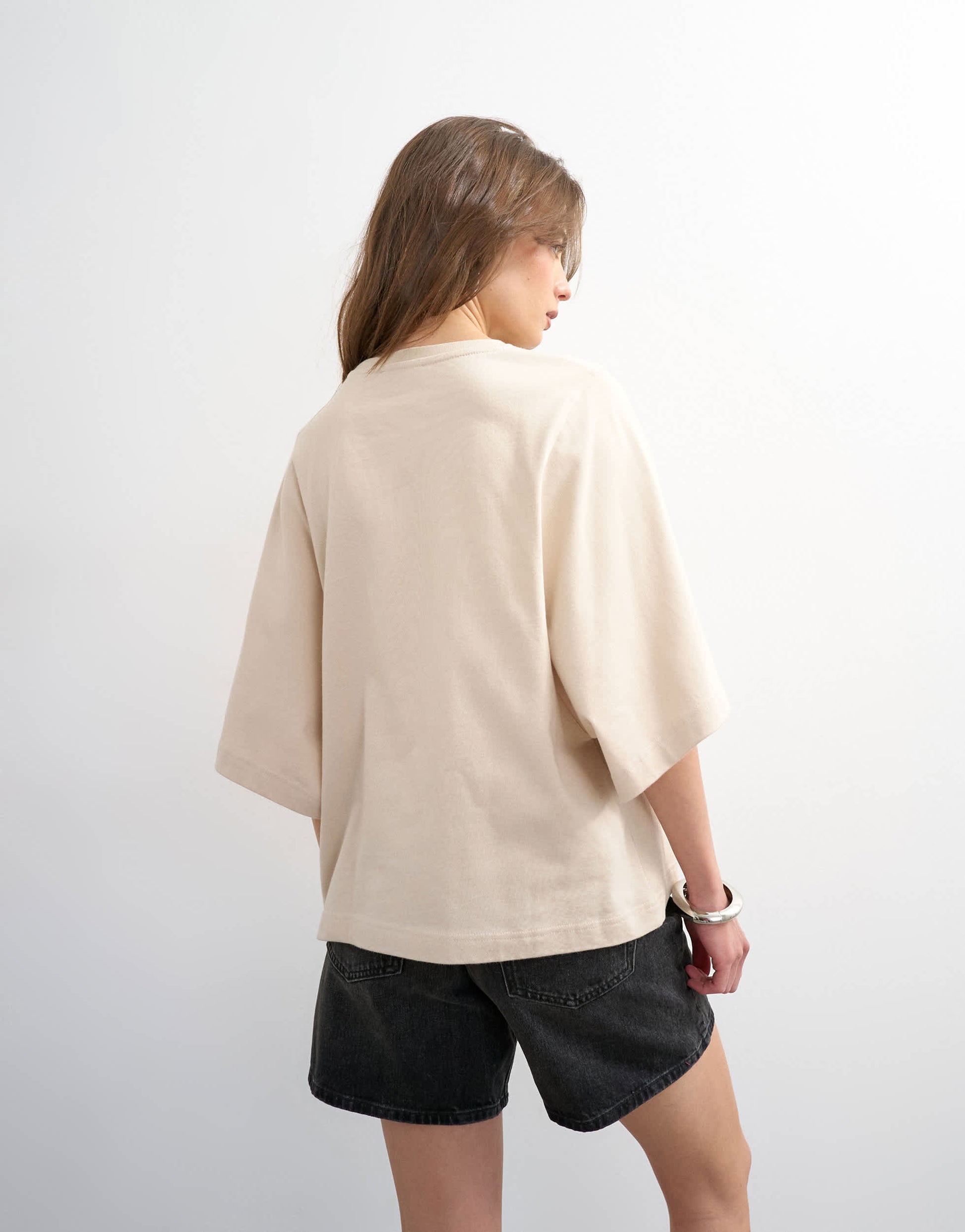 Topshop batwing t-shirt in stone