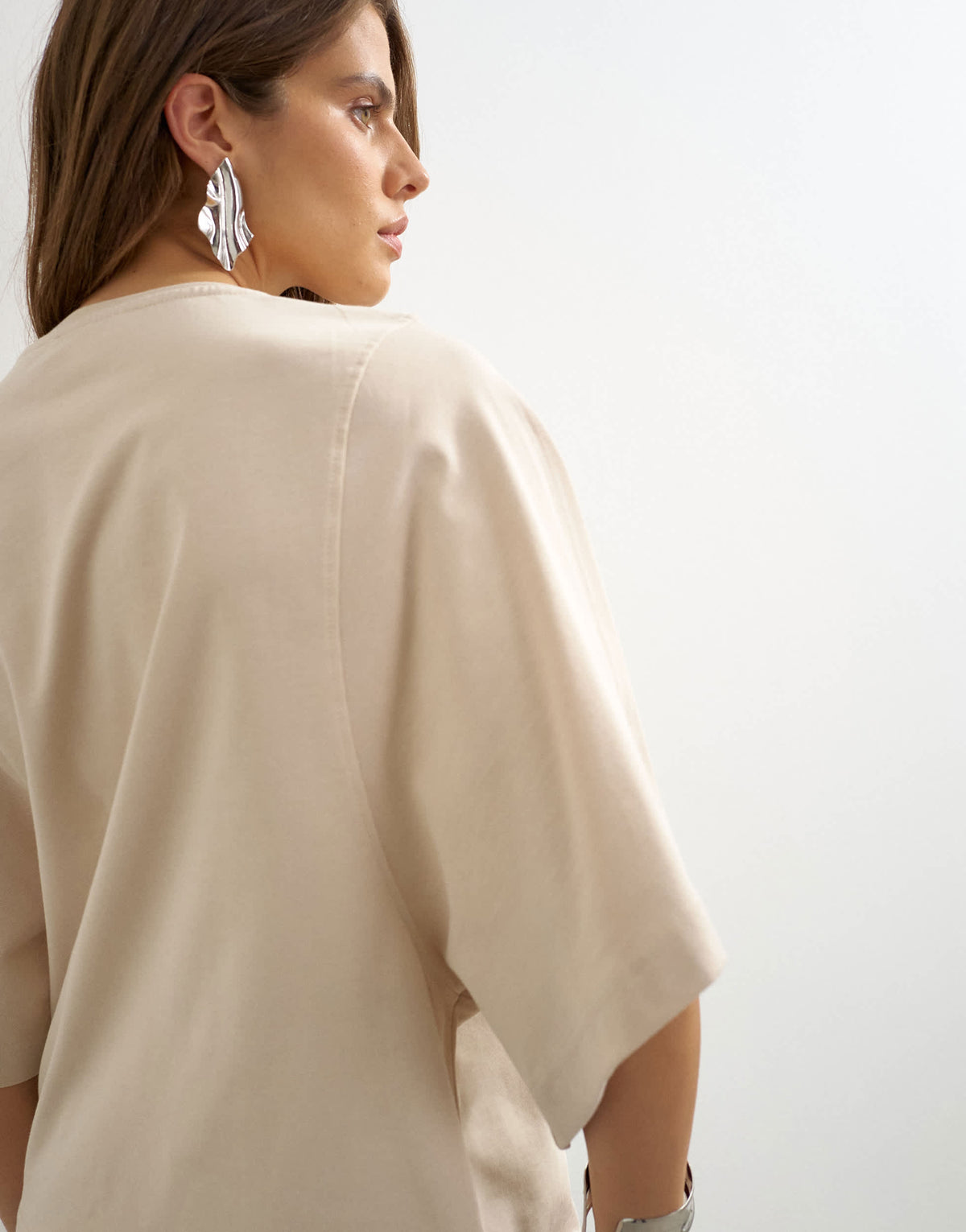 Topshop batwing t-shirt in stone