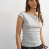 Topshop boat neck vest in grey marl