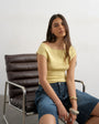 Topshop 90's boat neck vest in soft lime