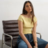 Topshop boat neck vest in soft lime