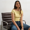 Topshop 90er-Jahre-Boatneck-Top in Soft Lime