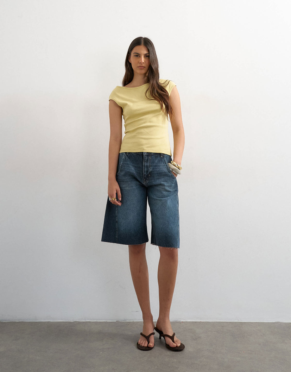 Topshop 90's boat neck vest in soft lime