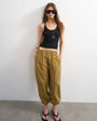 Topshop poplin balloon trouser in khaki