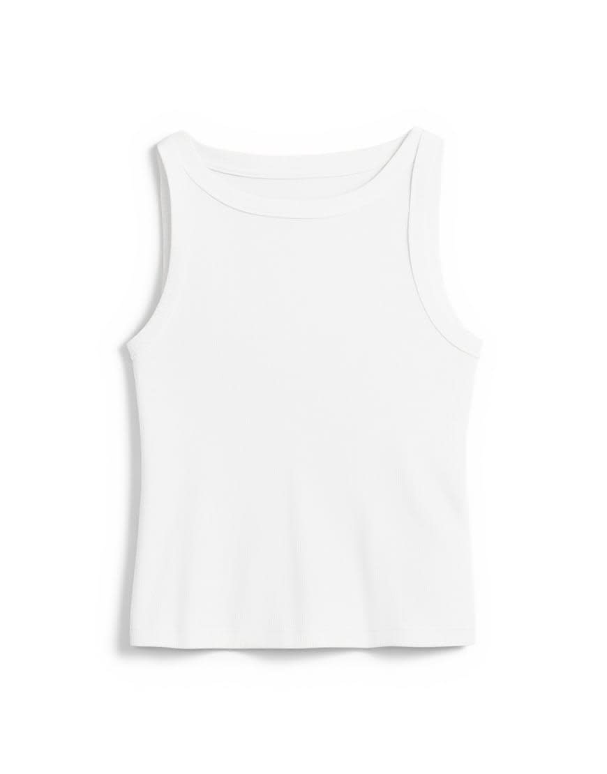 Topshop slash neck racer vest in white