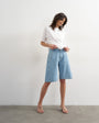 Topshop denim barrel jort in bleach stripe