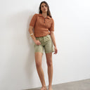 Topshop denim Editor short in apple green