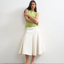 Topshop denim fit and flare maxi skirt in ecru