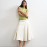 Topshop denim fit and flare maxi skirt in ecru