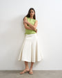 Topshop denim fit and flare maxi skirt in ecru