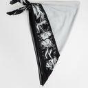 Topshop floral print waist belt in black and white