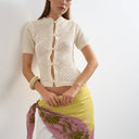 Topshop floral print waist belt in pink and yellow