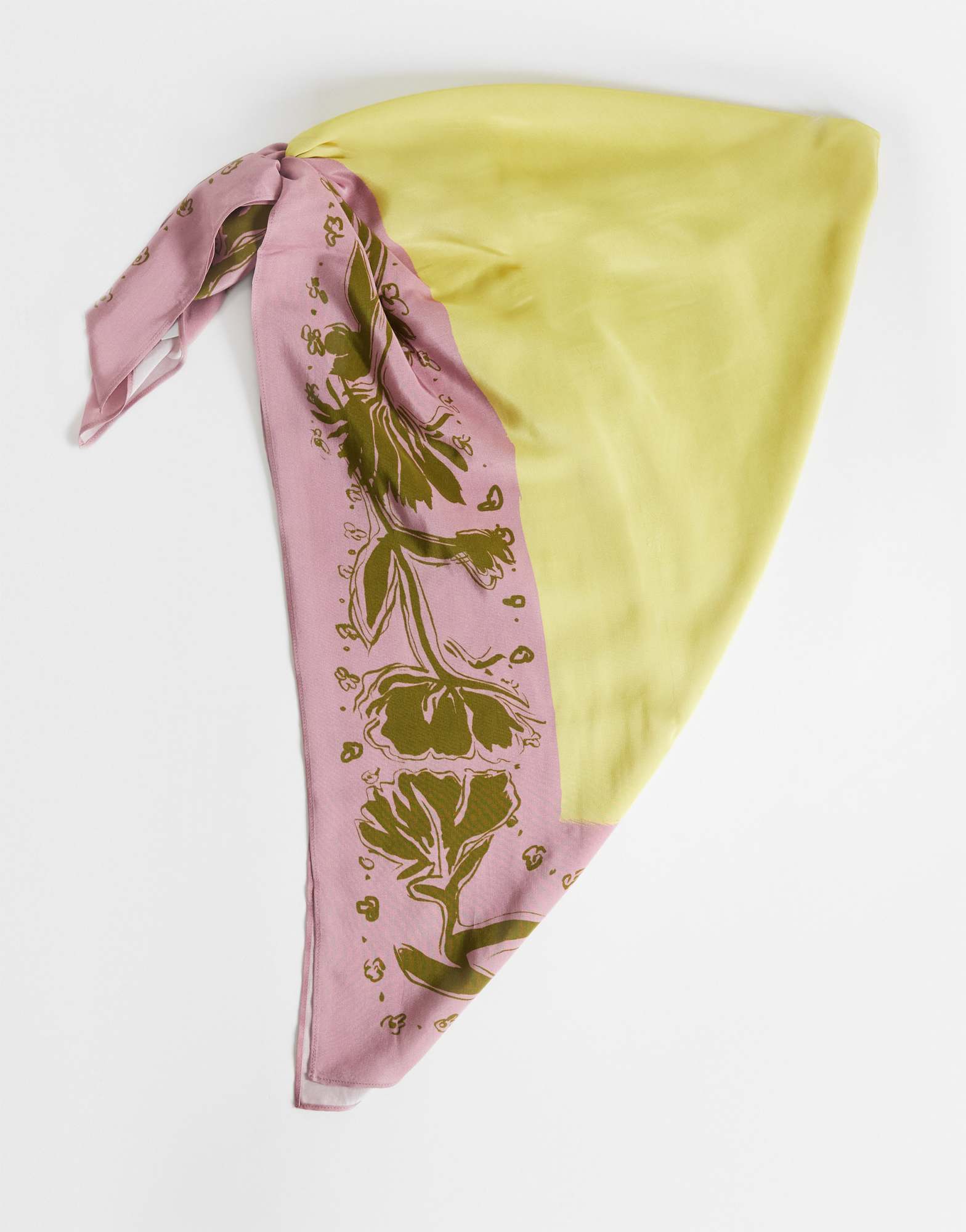 Topshop floral print waist belt in pink and yellow