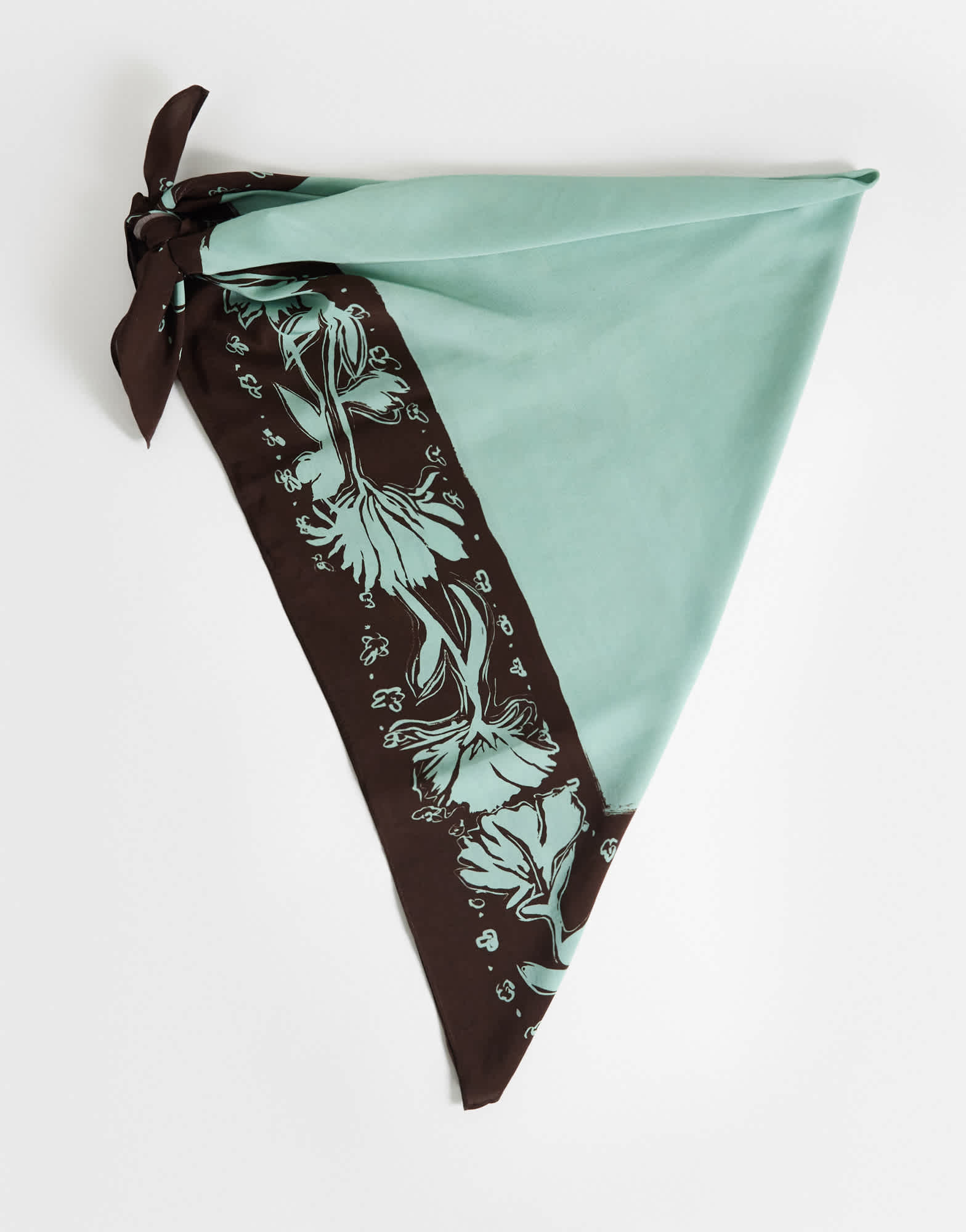 Ceinture Topshop à imprimé floral, coloris chocolat et turquoise