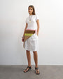 Topshop geometric print waist belt in pink