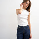 Topshop denim Editor short in indigo rinse