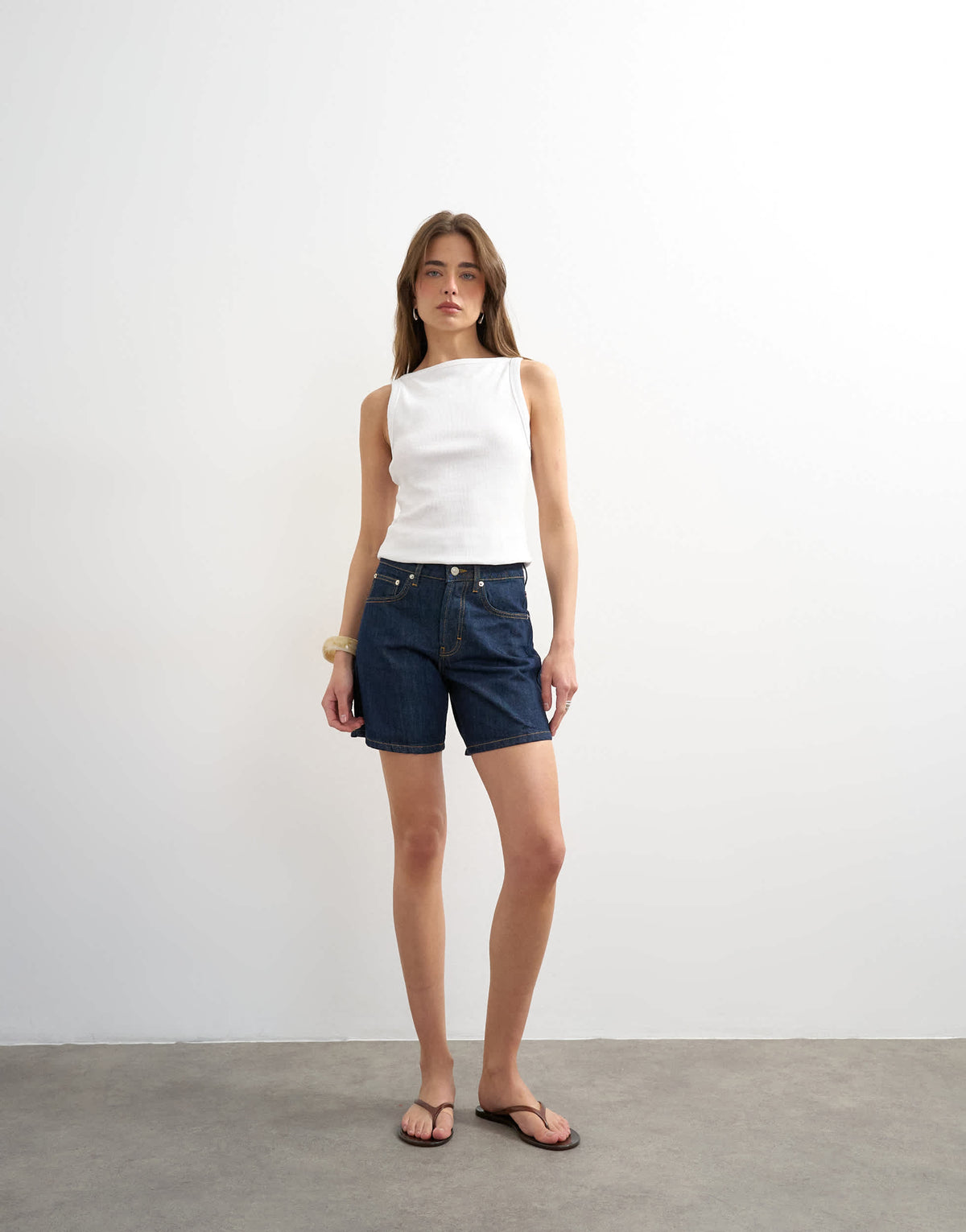 Topshop denim Editor short in indigo rinse