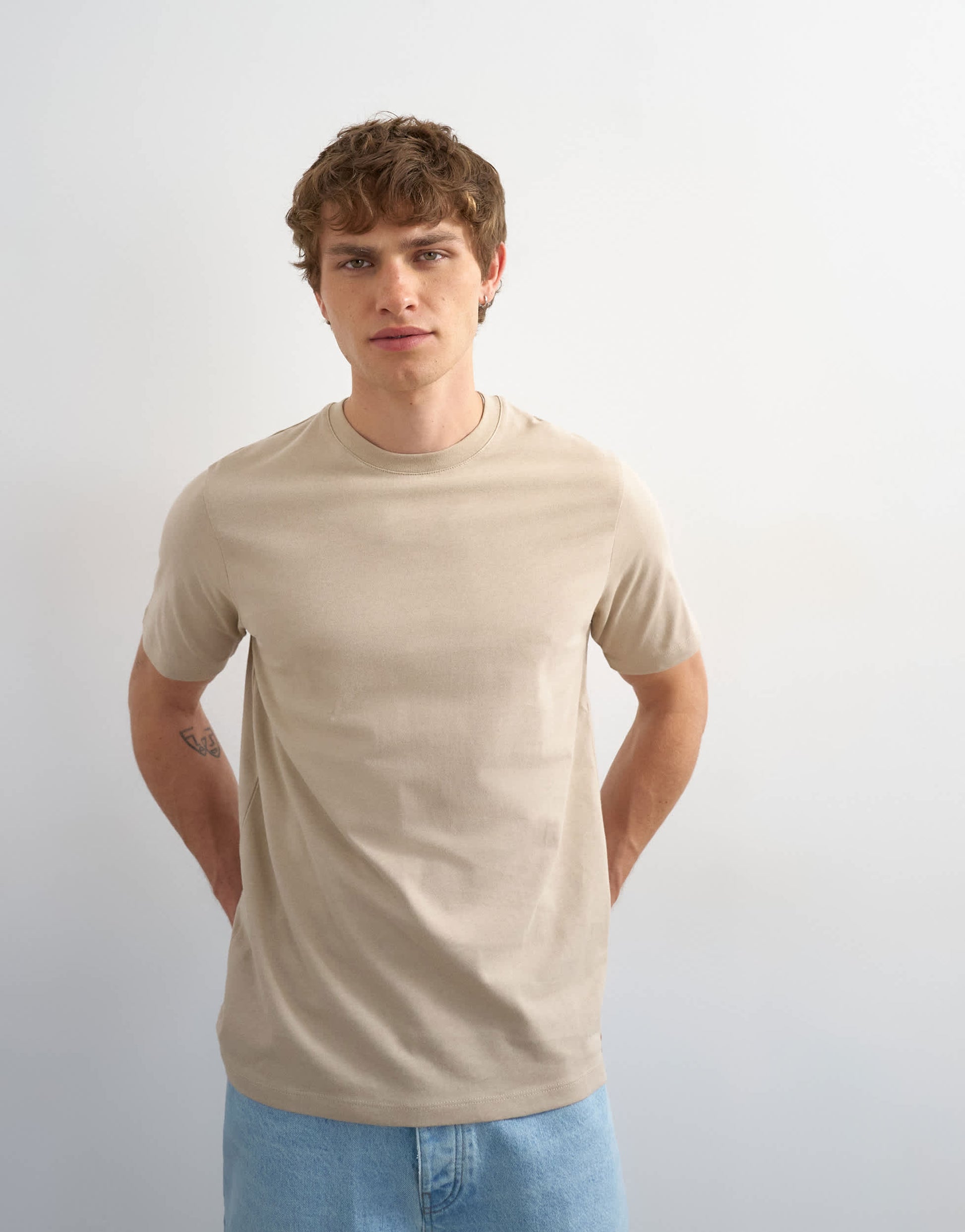Topman 3 pack classic fit t-shirt in black, white & stone