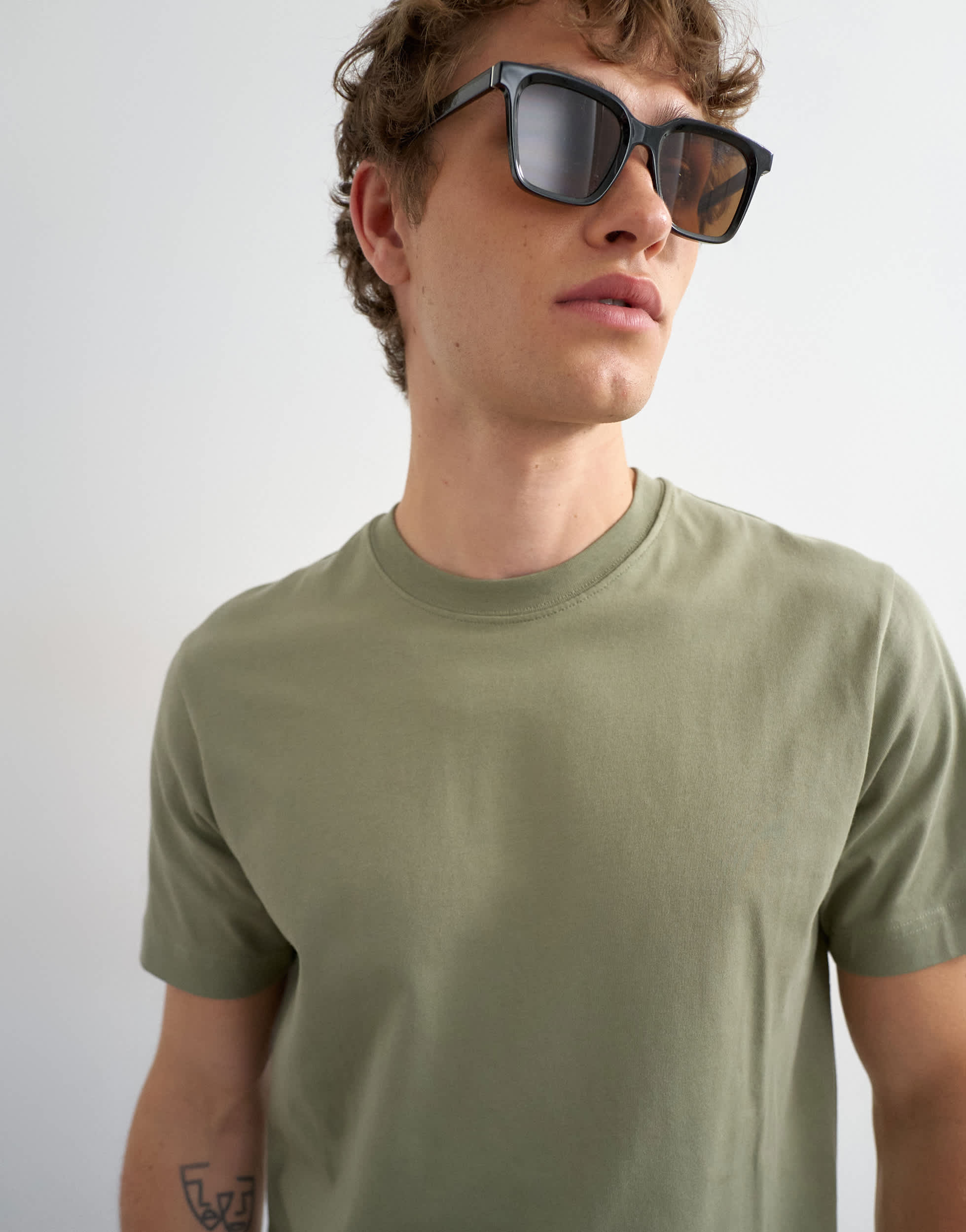 Topman T-Shirt im Classic Fit in Khaki