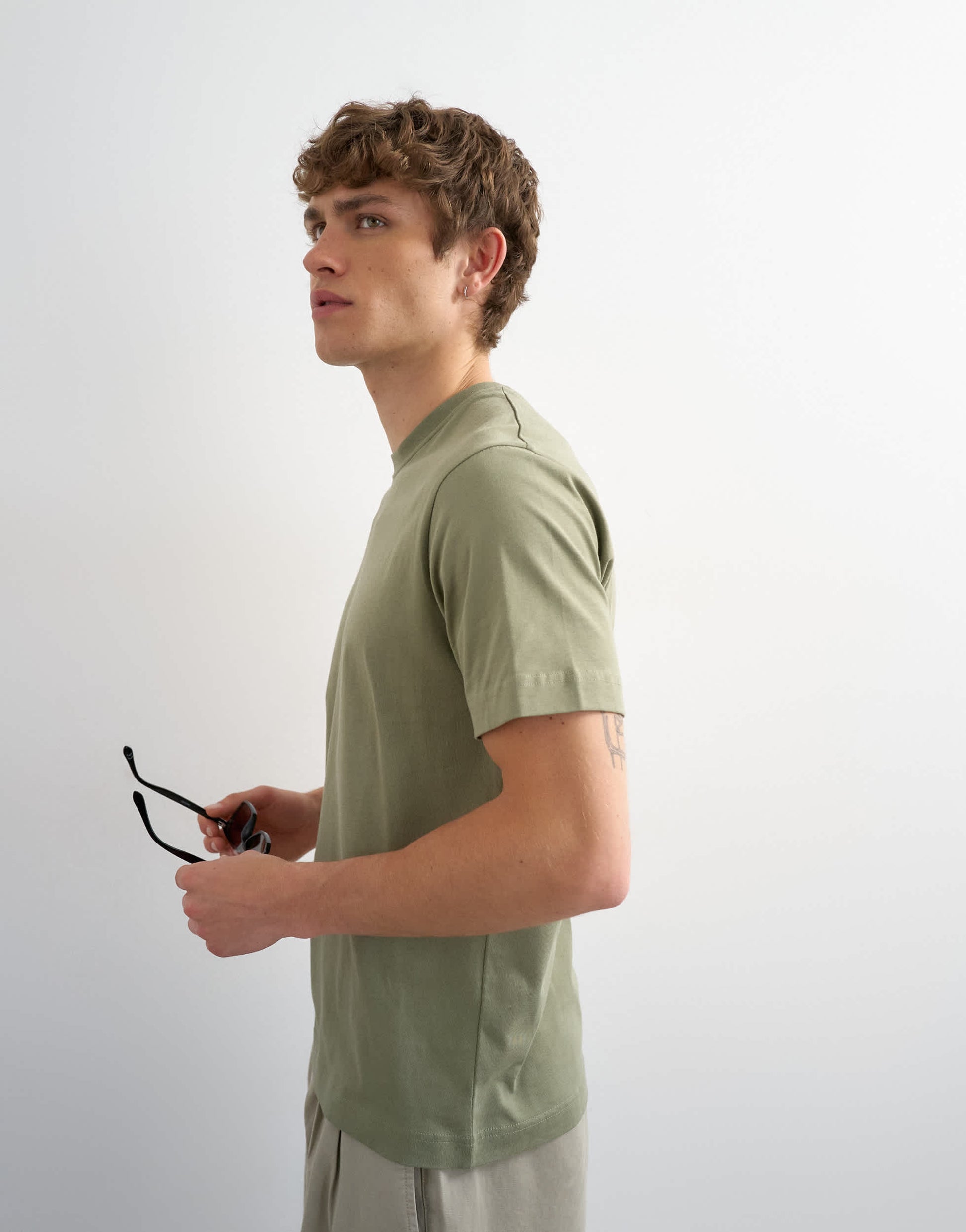 Topman classic fit t-shirt in khaki